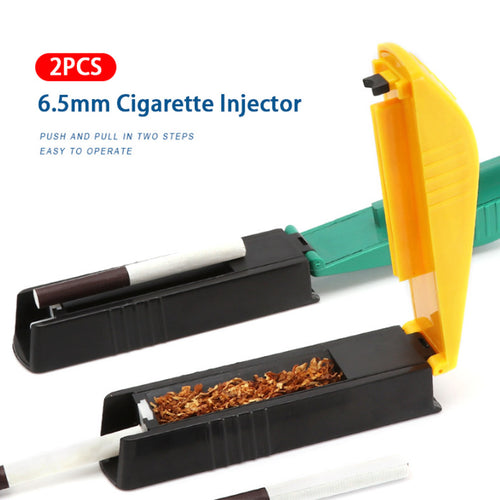 2Pcs Ultra Slim Cigarette Rolling Machine Tobacco Roller Maker for 6.5MM