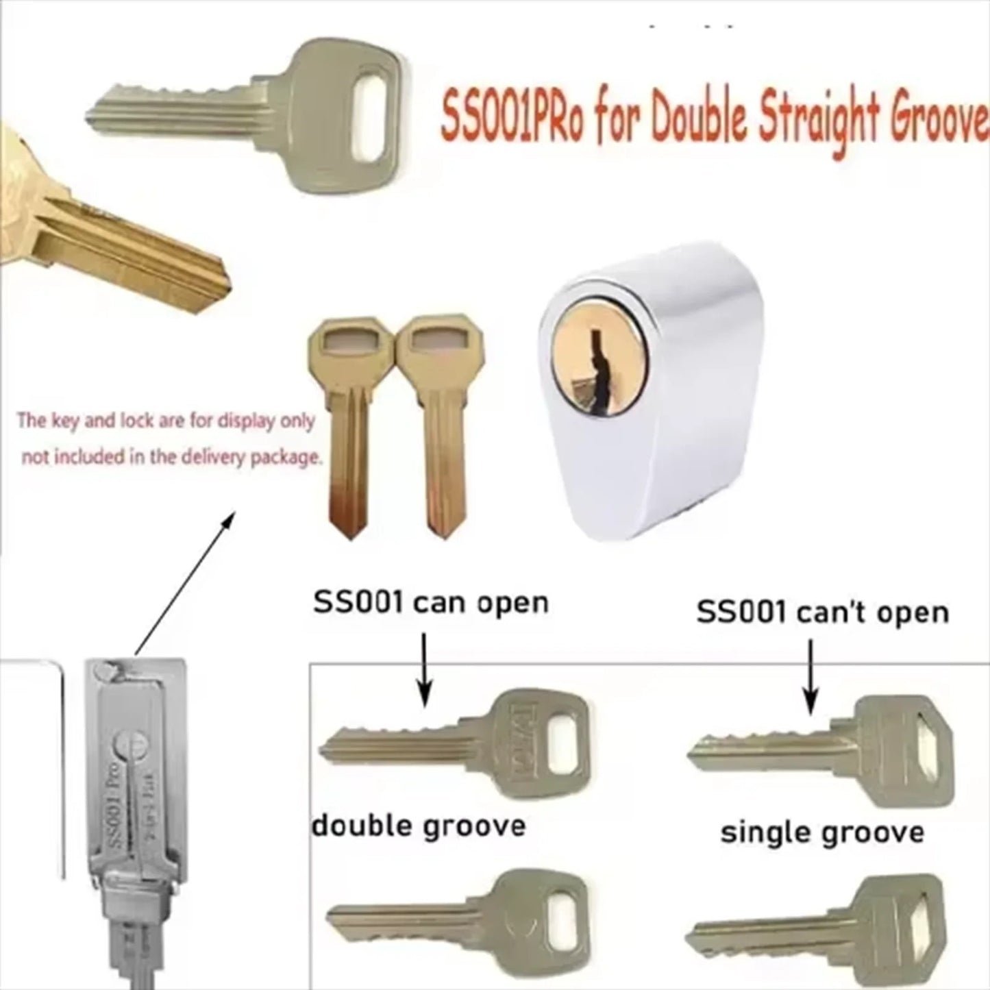 Hook And Pickup Tool Kit 2 In 1 Portable Lock Picking Set Ergonomic Handle