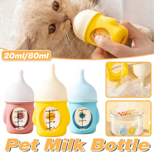 Silicone Pet Feeding Bottle Puppy Kitten Baby Milk Dispenser Scale Bpa Free Care