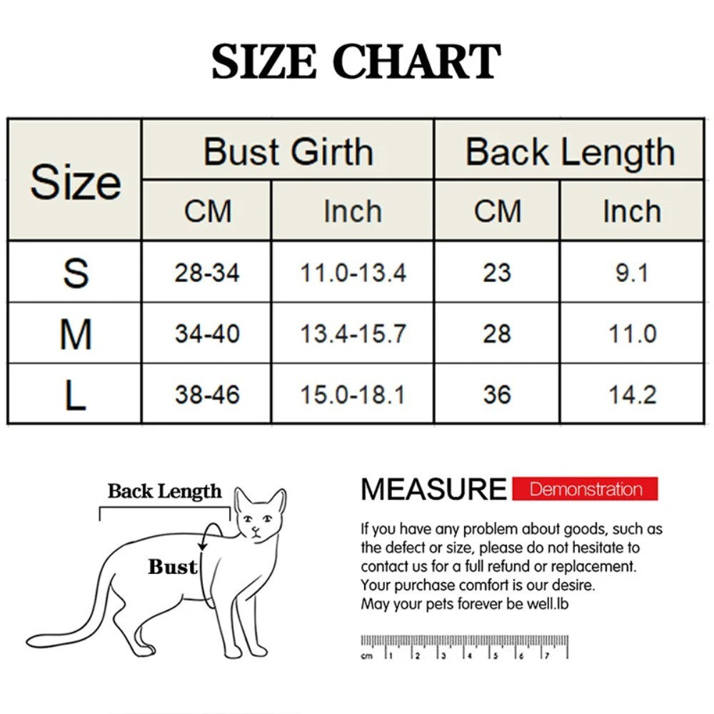 Jumpsuit Kitten Recovery Clothes Anti-licking Cat Sterilization Suit  For Pet