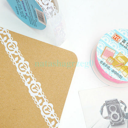 New 1pc Roll Lace Paper Adhesive Washi Tape Sticker Masking Craft Decorative DIY
