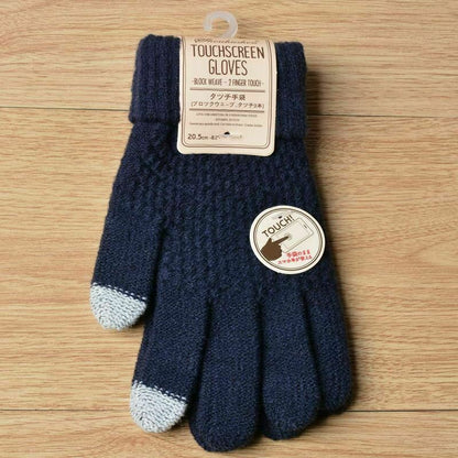 Knitted Winter Gloves Cashmere Knitted Women Autumn Warm Touch Screen Gloves