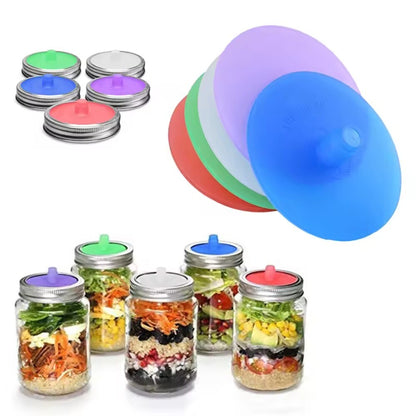 5pcs Silicone Waterless Airlock Fermentation Lid For Wide Mouth Mason Jar