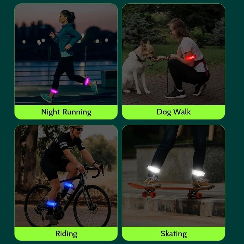 5 Colors LED Light Band Battery Style Reflective Running Gear  Unisex