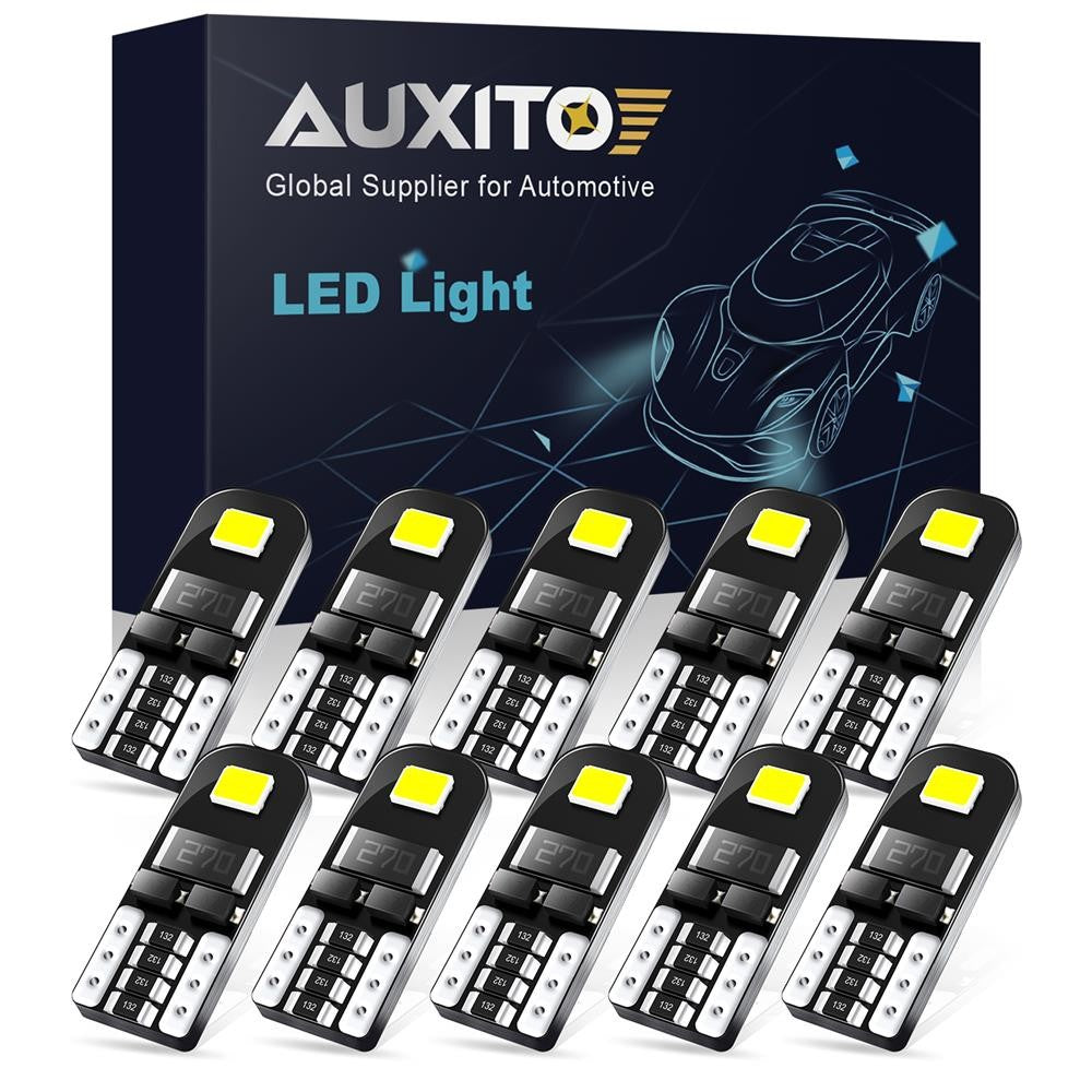 10X AUXITO T10 194 168 W5W SMD LED White CANBUS Error Free Wedge Light Bulb 12V