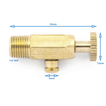 1/8" BSP Brass Air Pressure Release Valve Tap Close Shut Part Accessory Water