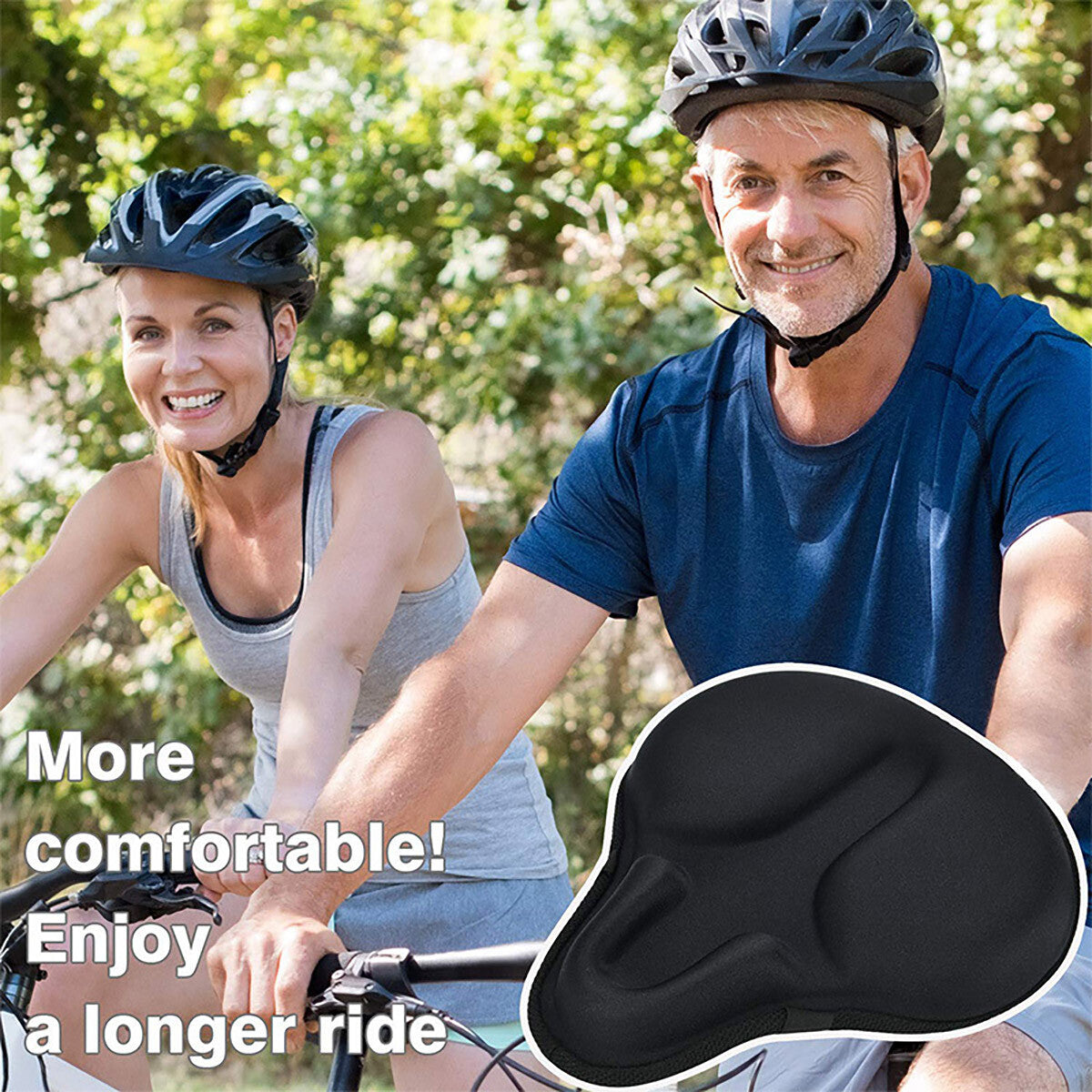 Soft Silicone Bicycle Seat Cover Thickened Comfortable Cushion Compatible with Mountain Bike