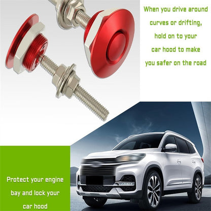 2X Push Button Quick Release Hood Bonnet Pin Lock Clip 22MM Car Bumper Latch Kit