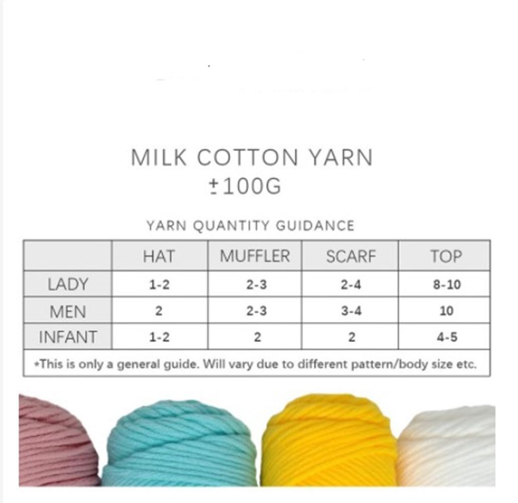 DIY Knitting 100g Soft Milk Cotton Yarn Woolen Yarn 8 Ply Thread Chunky Crochet