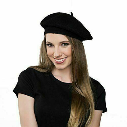 Women's Ladies Acrylic Wool French Beret Hat Cap Winter Warm Hats AUS Stock