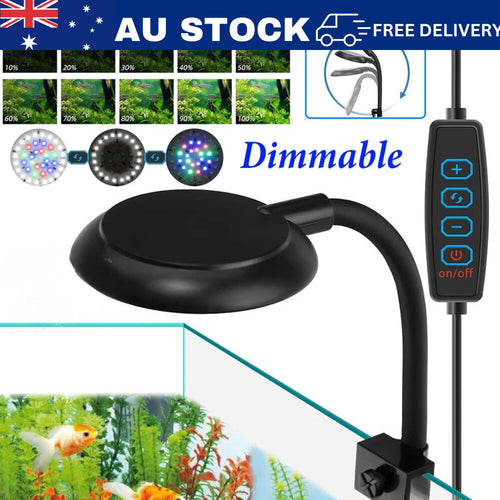 5W/7W Clip On LED Aquarium Light Small Fish Tank Light USB Dimmable Moving Lamp