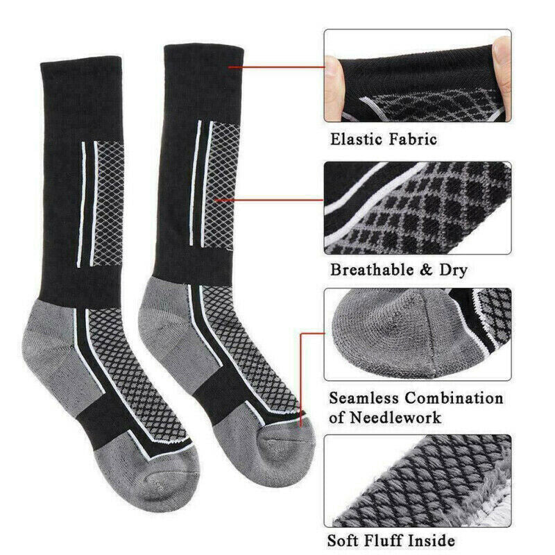 Men Women Long Warm Breathable Ski Socks Thicken Winter Sports Socks AU Stock