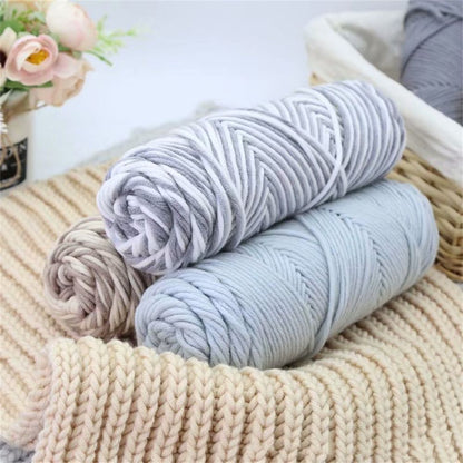 DIY Knitting 100g Soft Milk Cotton Yarn Woolen Yarn 8 Ply Thread Chunky Crochet