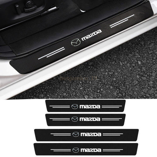 4PCS Car Door Plate Sill Scuff Cover Anti Scratch 3D Decal Sticker Compatible with Mazda