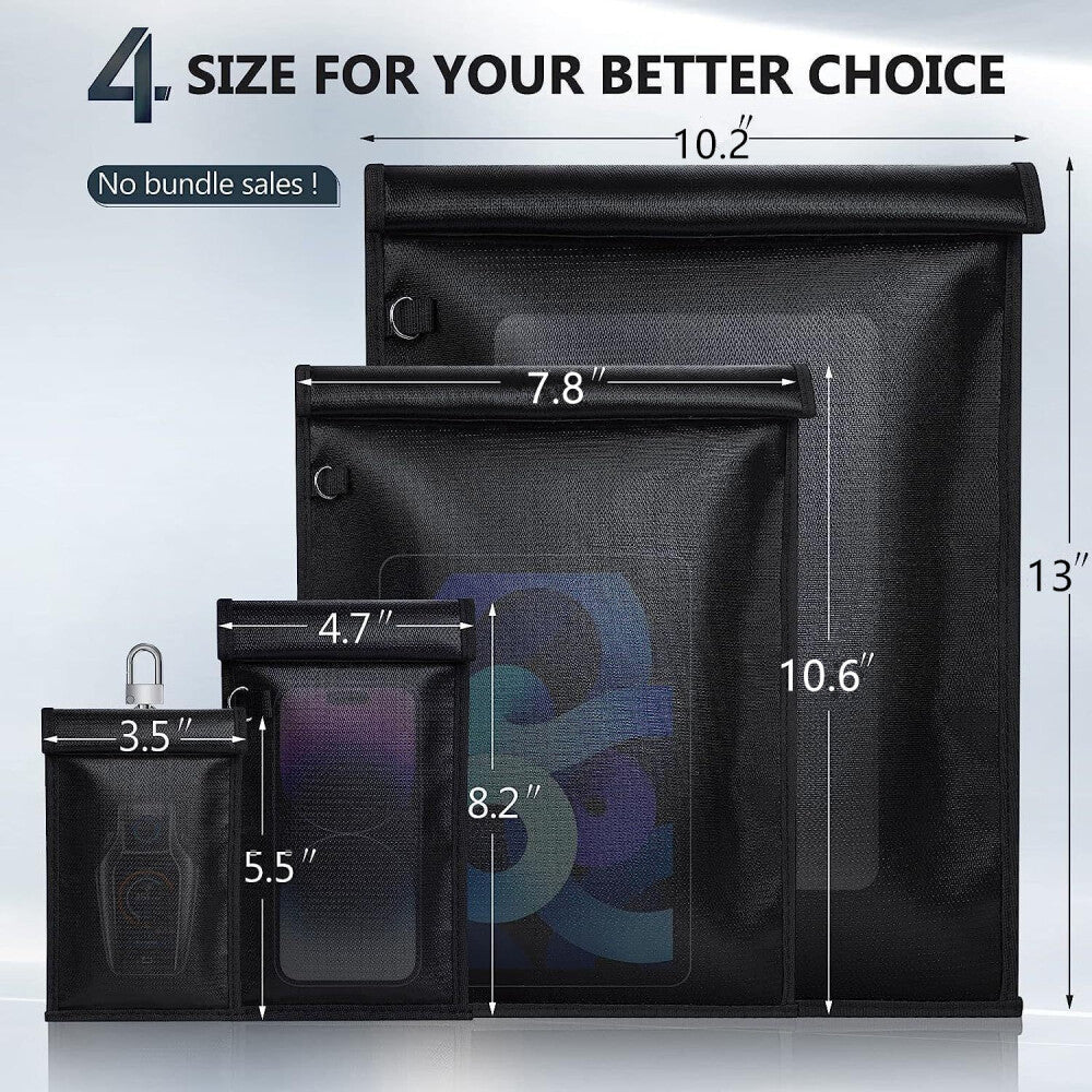 2/4PC Faraday Bag Signal Blocking Shielding Pouch for Laptop Tablet Phone Wallet