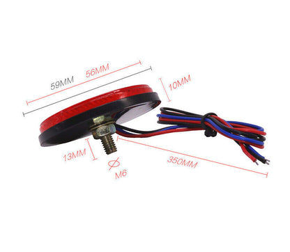 2x Motorbike Motorcycle Round Reflector 24LED Rear Tail Brake Stop Light Lamp