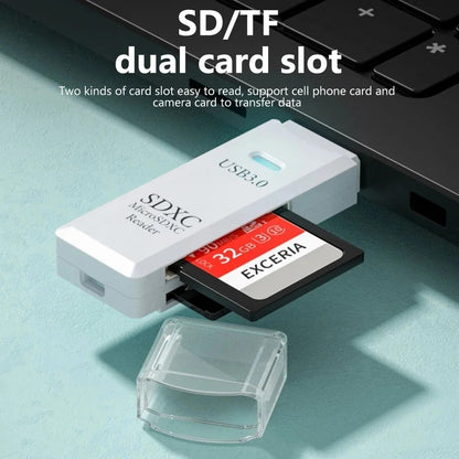 2-in-1 USB 3.0 Card Reader Micro SD TF Memory Adapter for PC Laptop