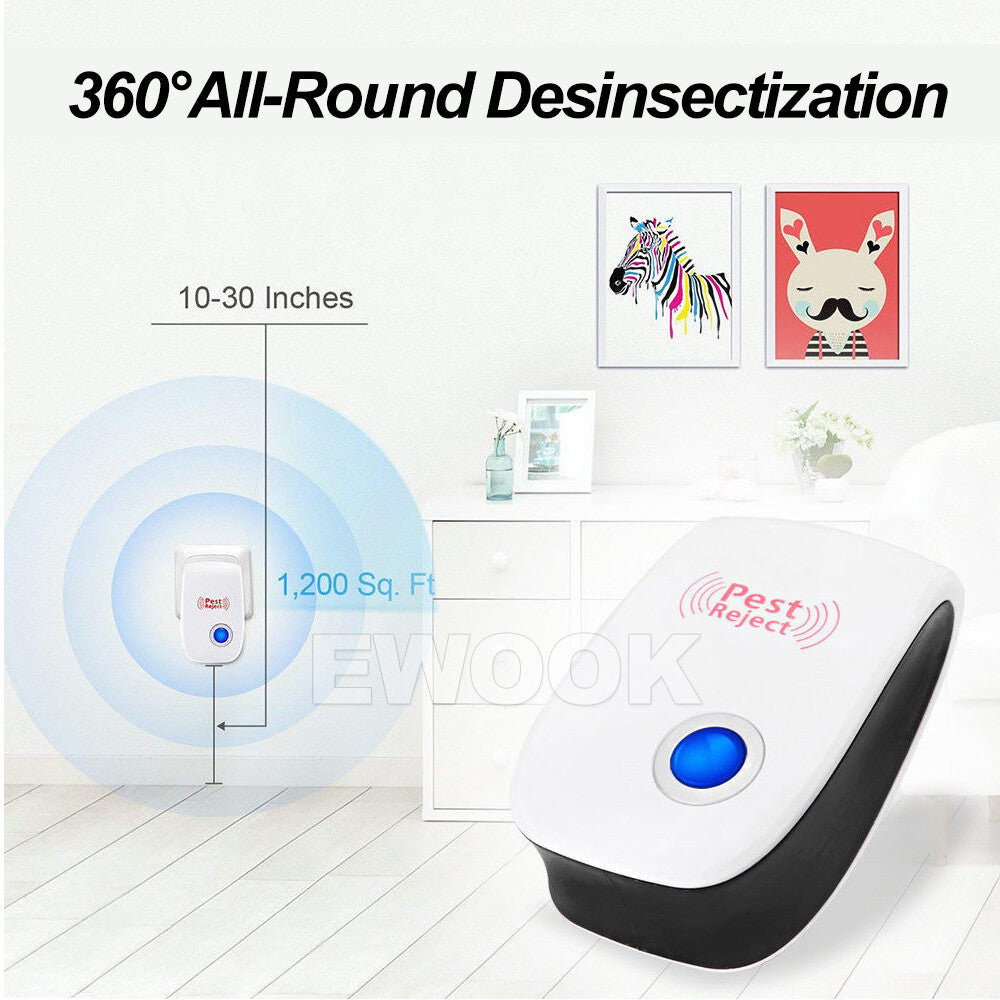 4/8 Pest Repeller Reject Ultrasonic Electronic Mouse Rat Mosquito Insect Control