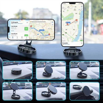Car Mobile Phone Stand Strong Magnetic Car Holder 720° Foldable Round Bracket Support for Universal Phones Mount Holders