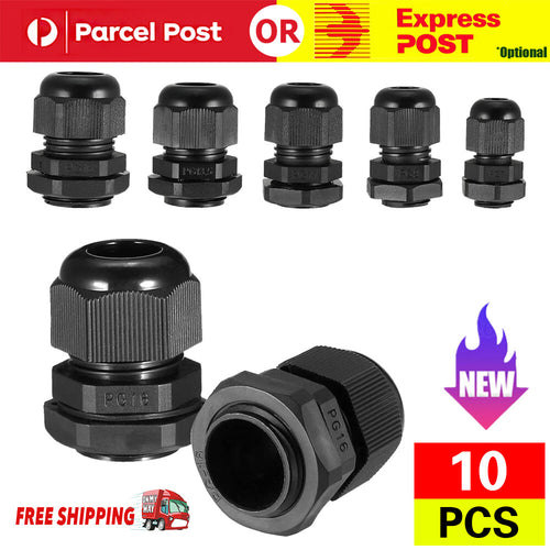 10/50Pcs Waterproof Nylon Cable Gland Kit IP68 Joints Adjustable Locknut Tools
