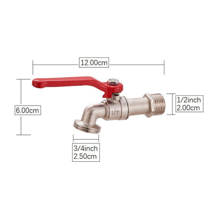 1/2x3/4 Lever Water Tap with Red Handle Garden Irrigation Accessory