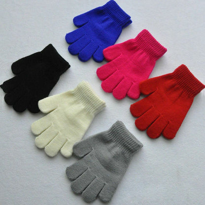 Winter Warm Children Gloves Solid Kids Mittens Gloves Knitted Children Glove