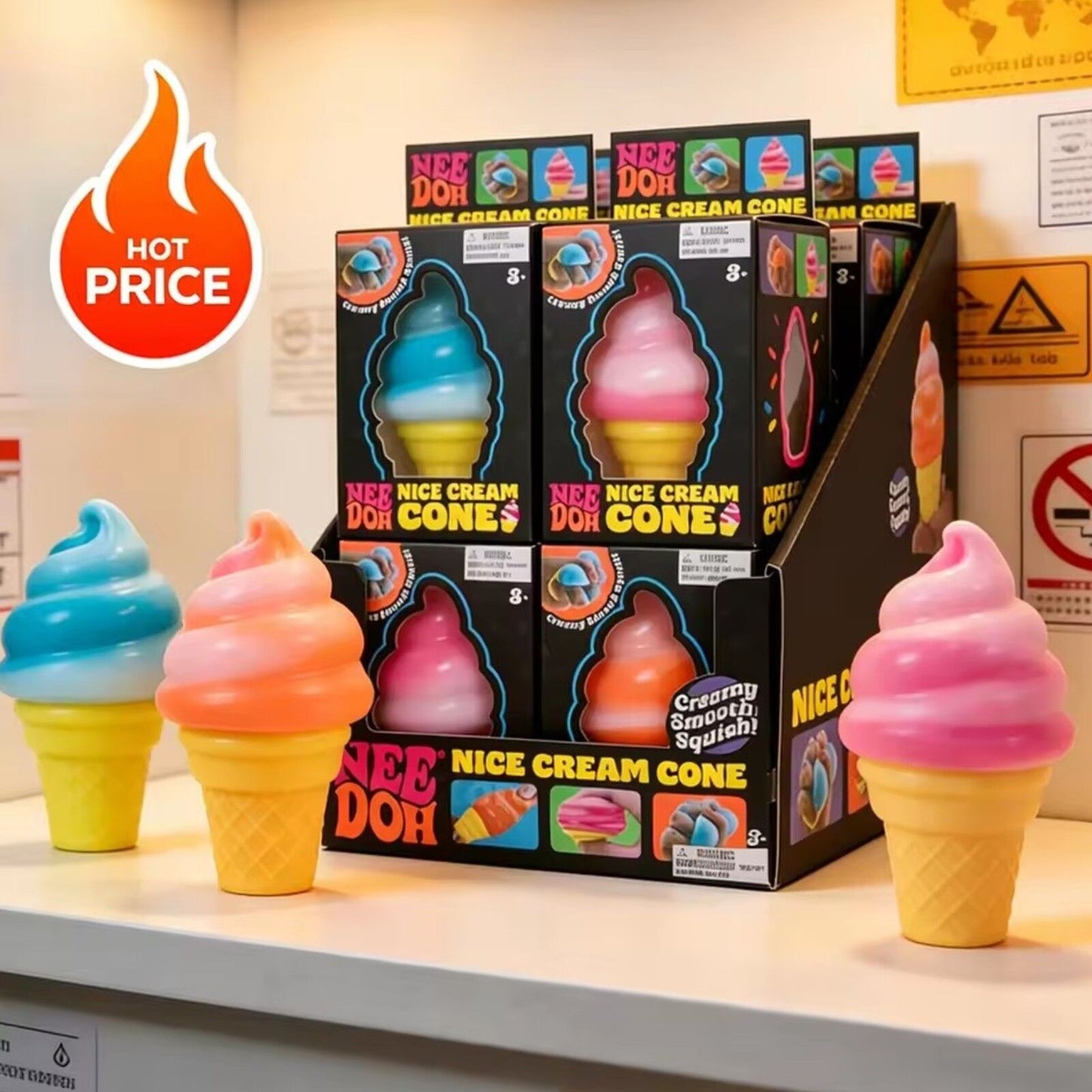 Ice Cream Squishy Shaped Decompression Needoh Nice Cream Cone Stress Squeeze