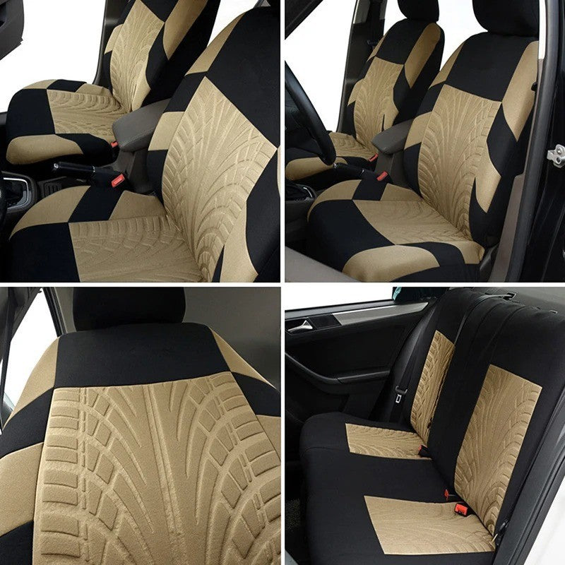 Universal Auto Car Seat Covers Full Set Anti Slip Seat Cover Protector Black AU