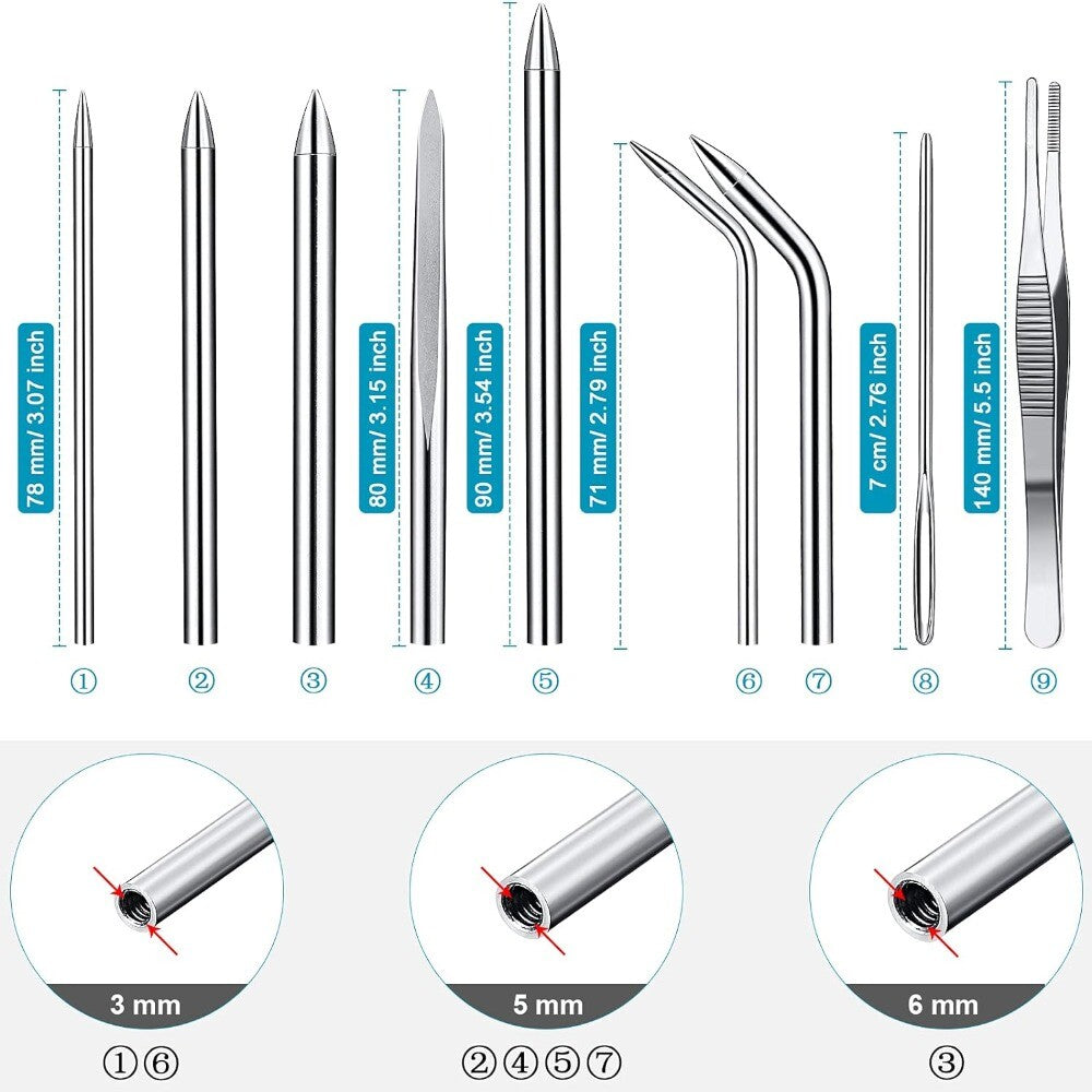 Aluminum Alloy Paracord Fid Set Stainless Steel Marlinspike Set  Leather Tools