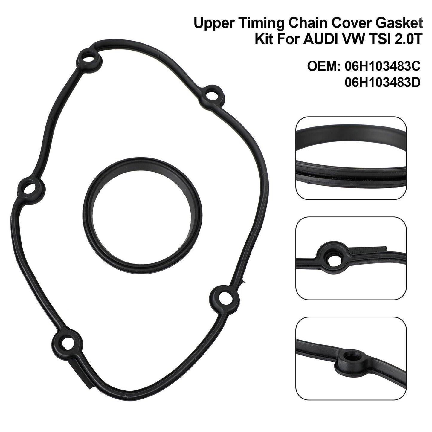 Upper Timing Chain Cover Gasket Kit Compatible with VW TSI 2.0T 06H103483C 06H103483D SL