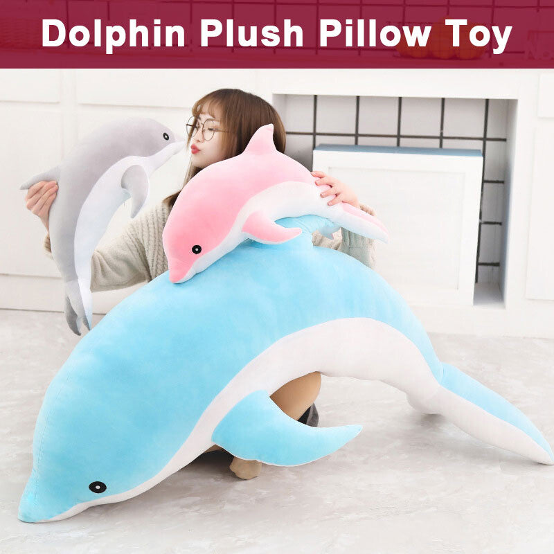 30/50cm Cute Dolphin Plush Toy Soft Stuffed Marine Animals Pillow Doll Kids Gift