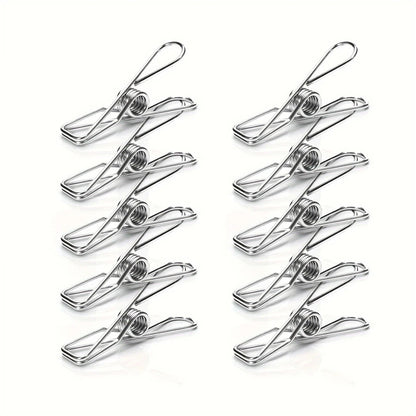 Stainless Steel Clothes Pegs Hanging Clips Laundry Windproof Metal Clamps
