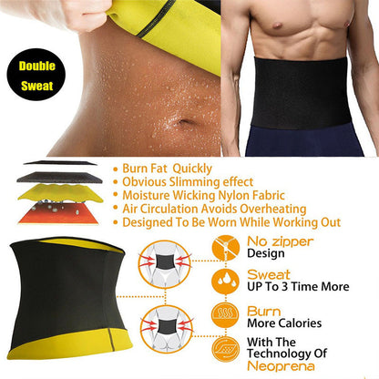 Men's Weight Loss Belly Belt Waist Corset Tummy Slimming Body Shaper Trainer Gym