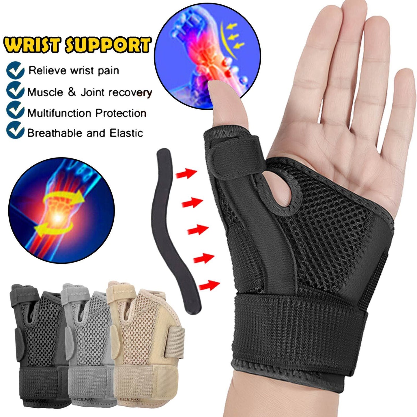 Thumb Support Wrist Arthritis De Quervains Spica Splint Carpal Tunnel Hand Brace