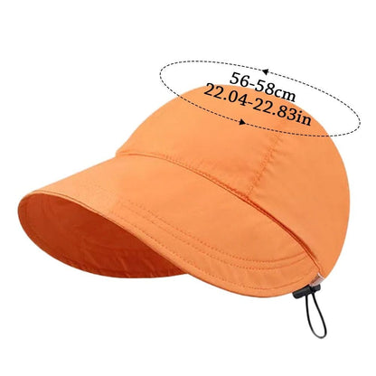 Wide Brim Sun Hat Ponytail Bucket Hat Summer Quick-drying Visors  Men Women