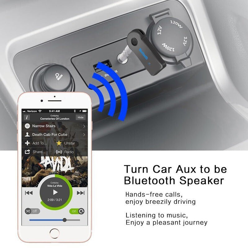NEW 1PC WIRELESS BLUETOOTH TO AUX 3.5MM AUDIO STEREO CAR MUSIC RECEIVER AU STOCK