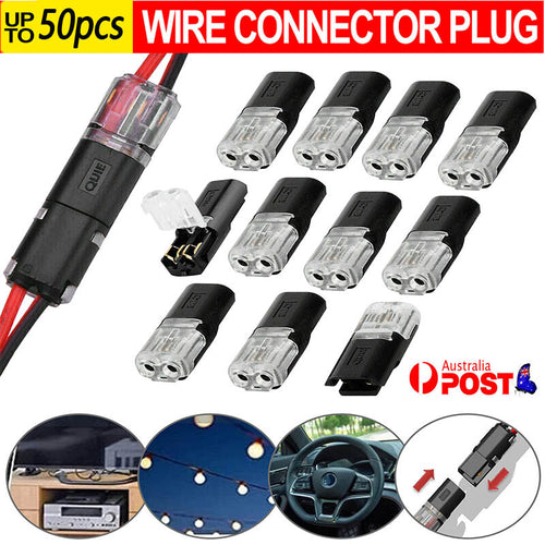 1-50PCS 12V Wire Cable Snap In Connector Terminal Connections Joiners Auto Plug