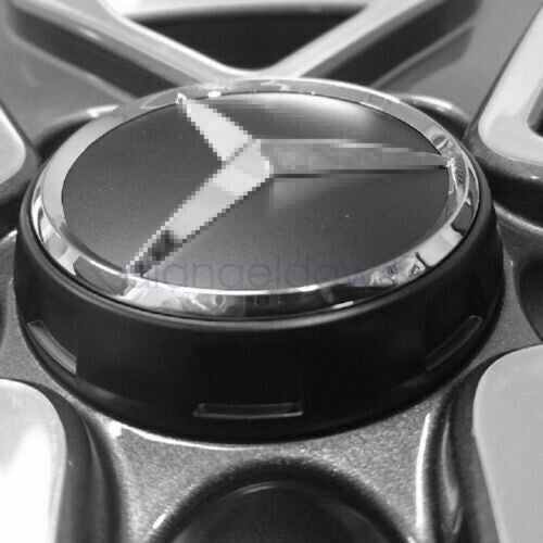4 75mm Wheel Centre Hub Caps AMG Black Alloy For Mercedes Benz A B C E Class AU