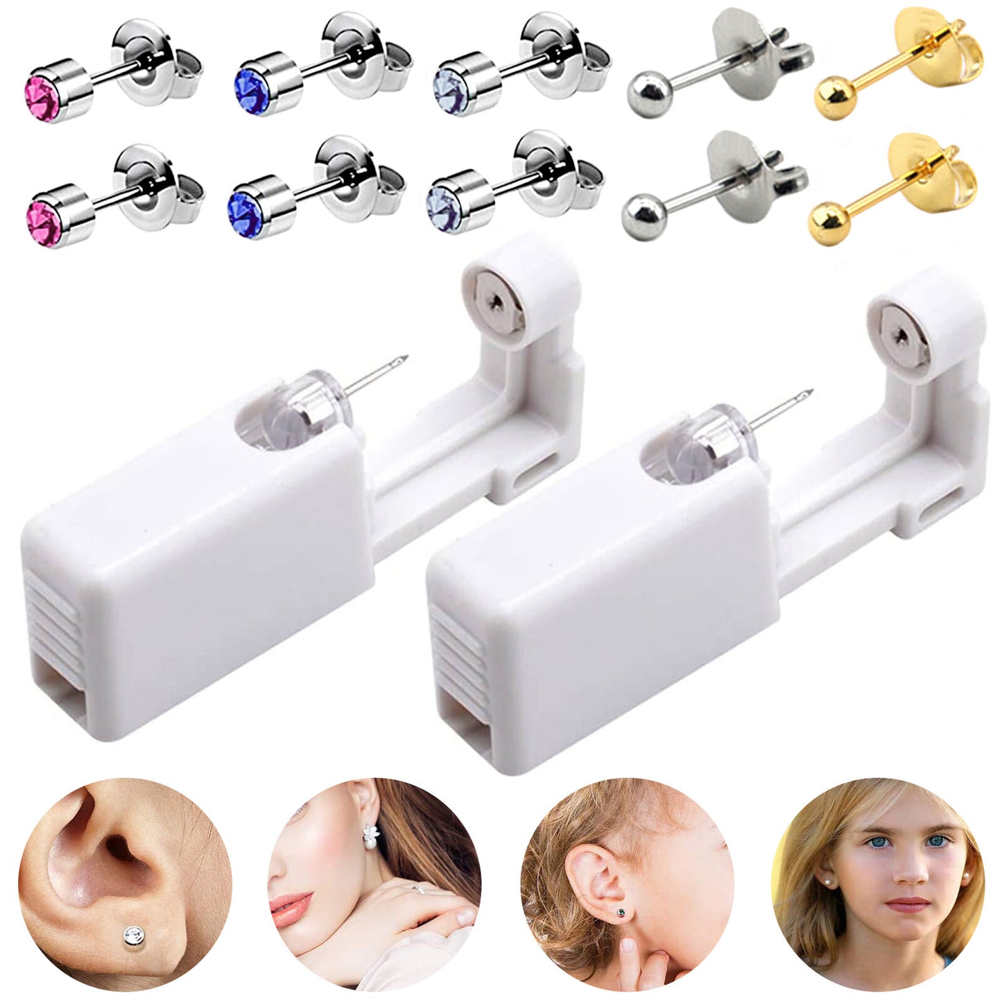 Disposable Nose Ear Piercing Unit Earring Gun Kit DIY Home Piercer Pierce Stud