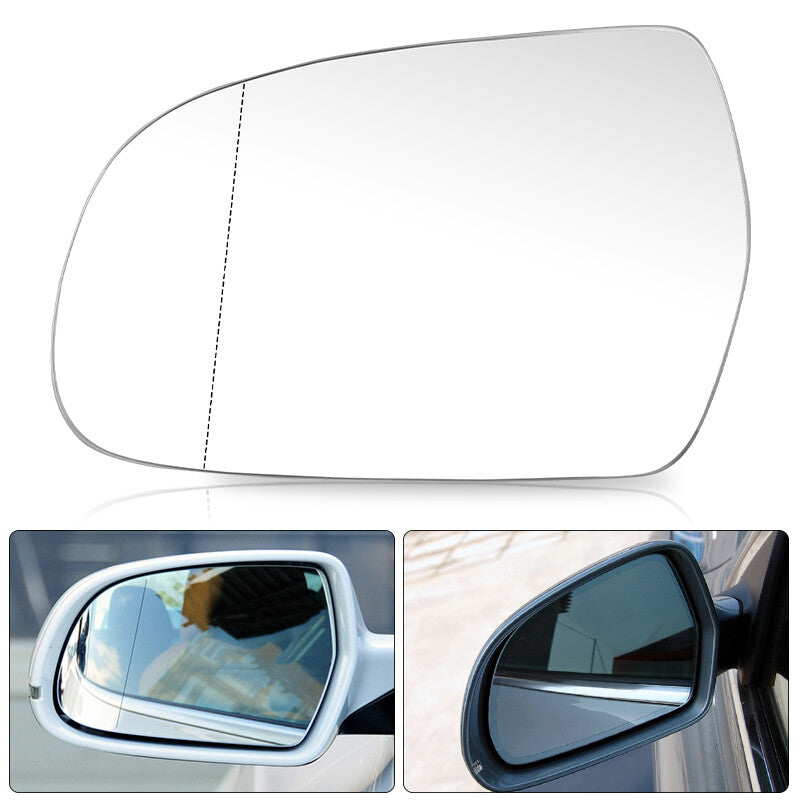 Left Passenger Side Mirror Glass Heated w/ Base for Audi A3 A4 S4 A5 S5 Quattro