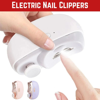 Electric Nail Clippers Automatic LED Light Trimmer Toe Cutter USB Rechargeable