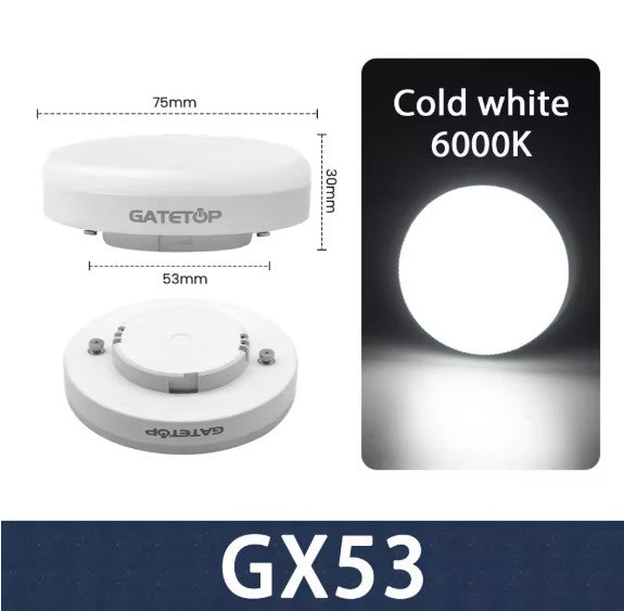 1-10 Pack GX53 LED Bulb 5W 15W Reflector, 60W Equivalent, Disc Frosted Puck, RA8