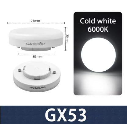 1-10 Pack GX53 LED Bulb 5W 15W Reflector, 60W Equivalent, Disc Frosted Puck, RA8