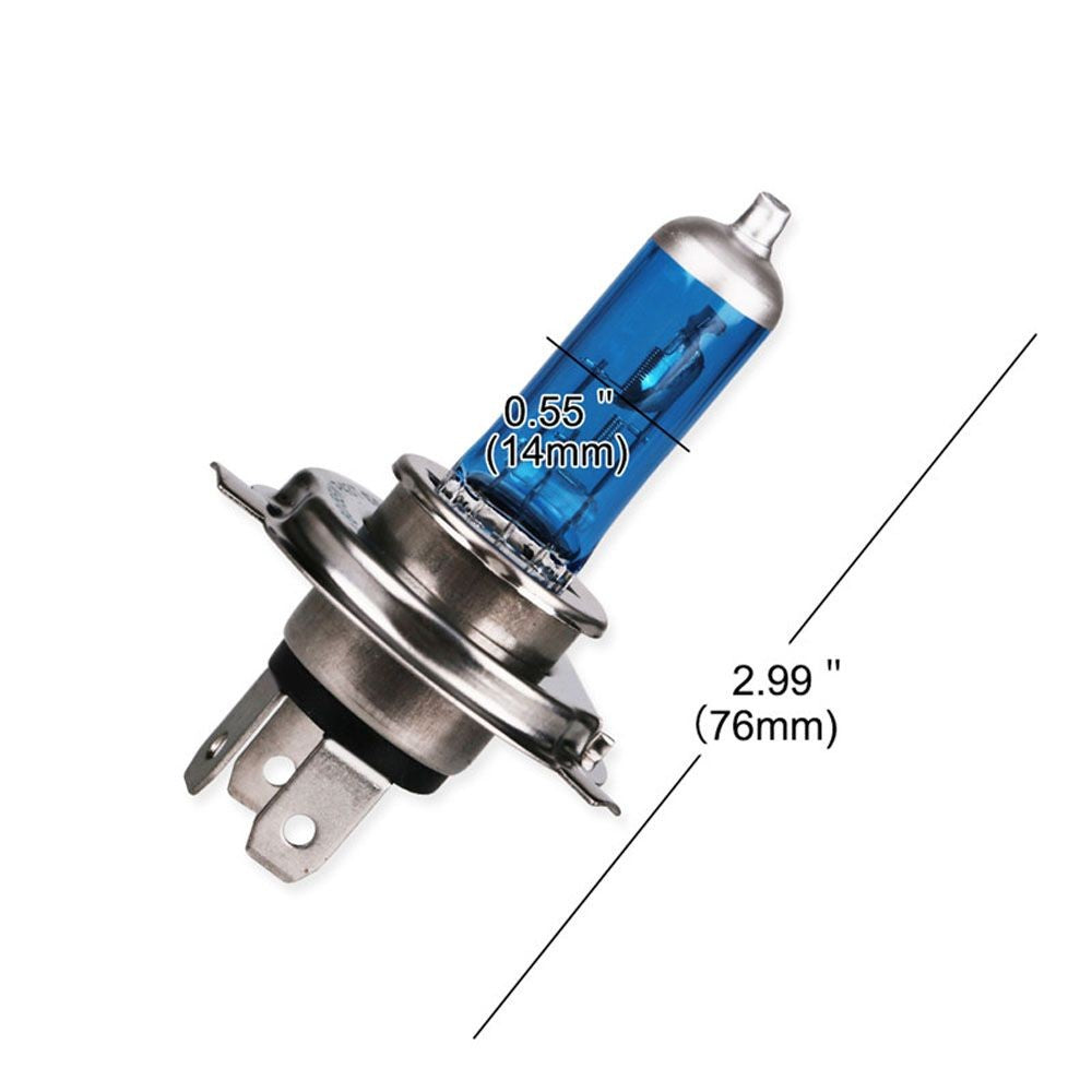 2Pcs H4 12V 60/55W Halogen Car Light Bulbs White Light Super Xenon White 5000K