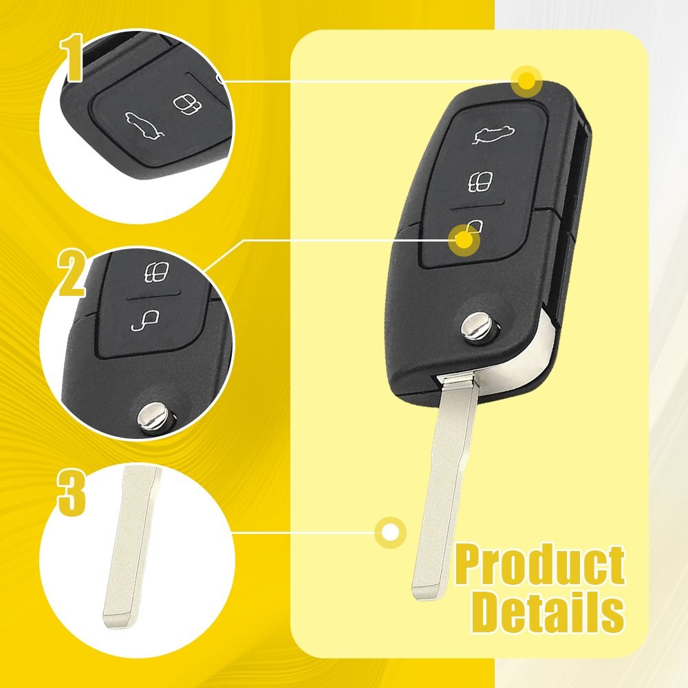 Transponder 3Button Remote Flip Key Fits FORD BF FG Falcon Territory Mondeo FPV