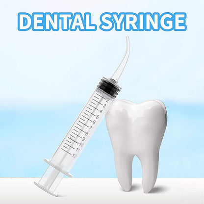 4PCS Dental Syringe 12ml Disposable Oral Irrigation Curved Tip Elbow Lab AU