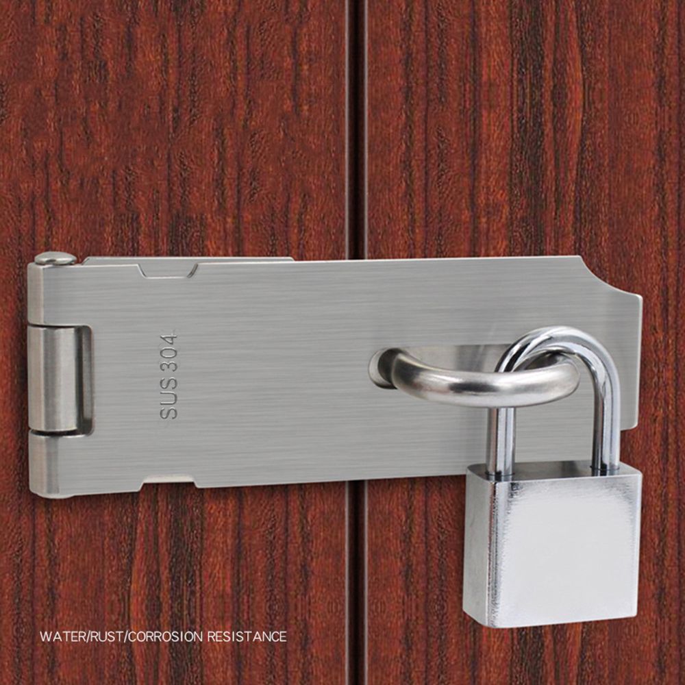 Household Stainless Steel Gate Bolt Door Clasp Lock Padlock Hasp Shed Latch