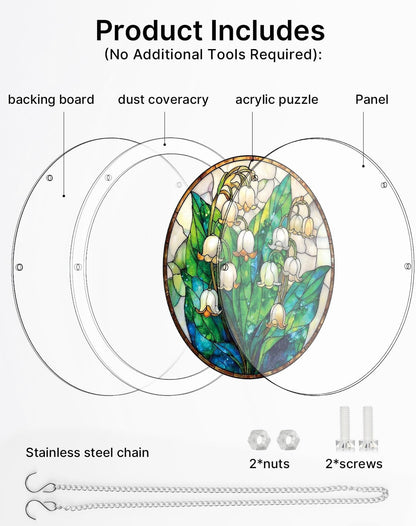3D Birds Acrylic Suncatcher Jigsaw Puzzle Window Hanging Decor Stained GlassLook
