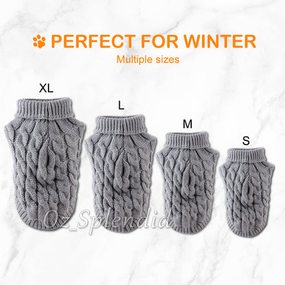 Puppy Dog Jumper Winter Warm Knitted Sweater Pet Clothes Dogs Coat Thermal AU