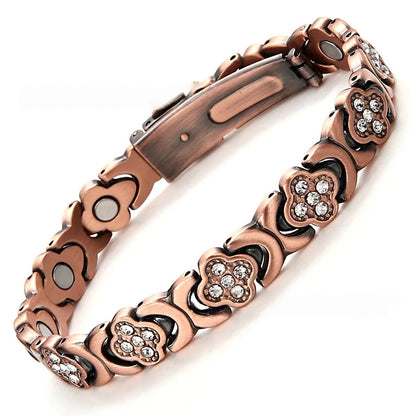 Pure Copper Clover Bio-Magnetic Bangle / Bracelet for Healing, Arthritis & Pain